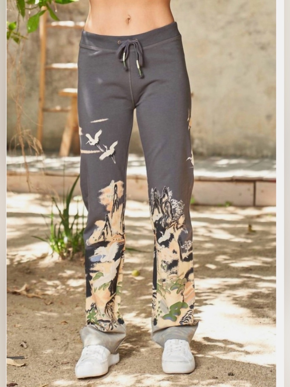 Vintage Y2K Paparazzi Asian Floral Print Sweatpants Low Rise - Picture 11 of 12